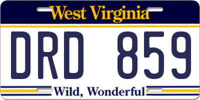 WV license plate DRD859