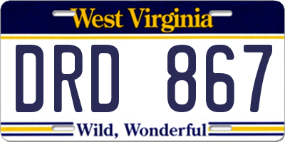 WV license plate DRD867