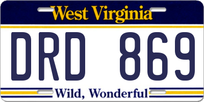 WV license plate DRD869