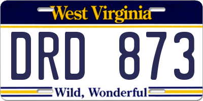 WV license plate DRD873