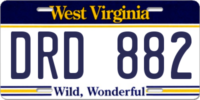 WV license plate DRD882