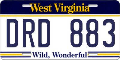 WV license plate DRD883