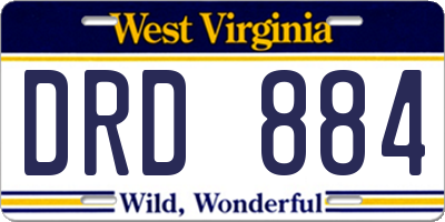 WV license plate DRD884