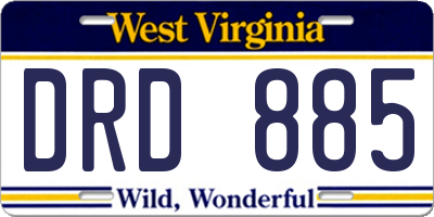 WV license plate DRD885