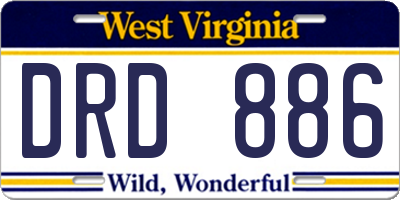 WV license plate DRD886