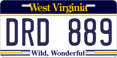 WV license plate DRD889