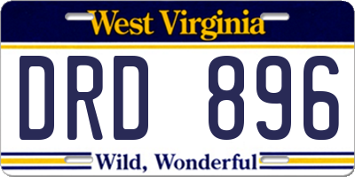 WV license plate DRD896