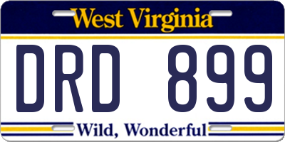 WV license plate DRD899