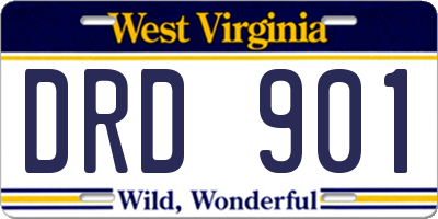 WV license plate DRD901