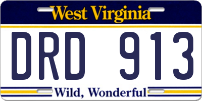 WV license plate DRD913