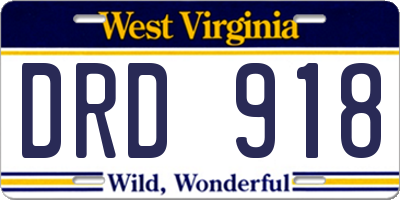WV license plate DRD918