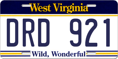WV license plate DRD921