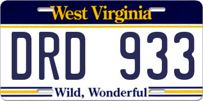 WV license plate DRD933