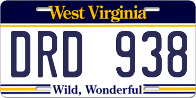 WV license plate DRD938