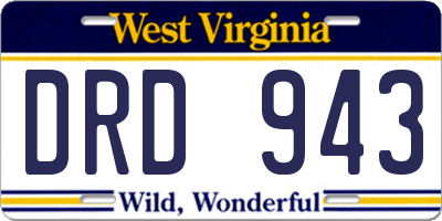 WV license plate DRD943