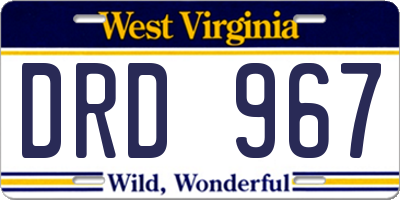WV license plate DRD967