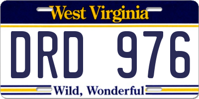 WV license plate DRD976