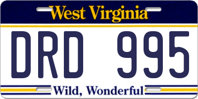 WV license plate DRD995