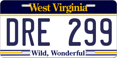 WV license plate DRE299
