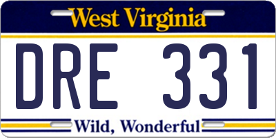 WV license plate DRE331
