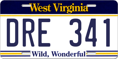 WV license plate DRE341