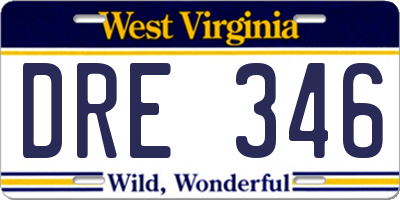 WV license plate DRE346