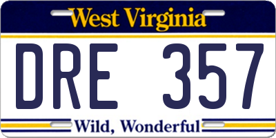 WV license plate DRE357