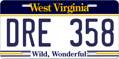 WV license plate DRE358