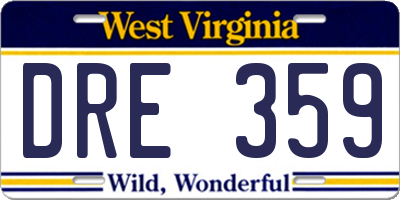 WV license plate DRE359