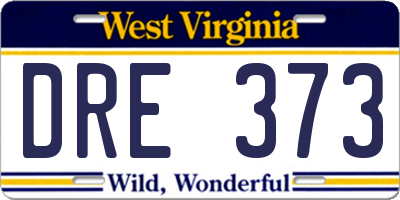 WV license plate DRE373
