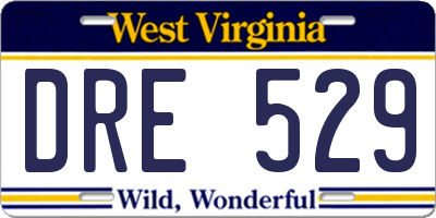 WV license plate DRE529