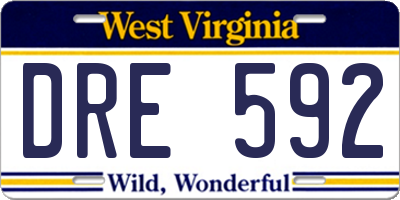 WV license plate DRE592
