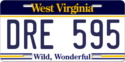 WV license plate DRE595