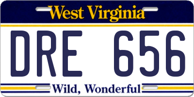WV license plate DRE656