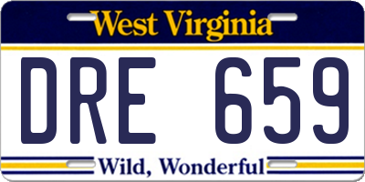 WV license plate DRE659