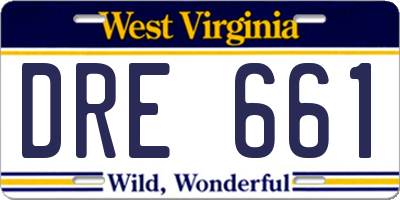 WV license plate DRE661