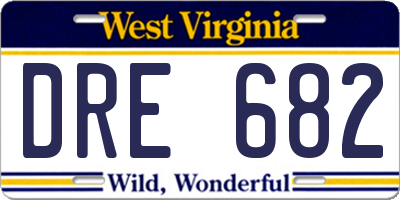 WV license plate DRE682