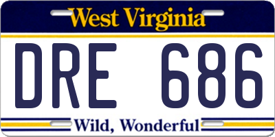 WV license plate DRE686