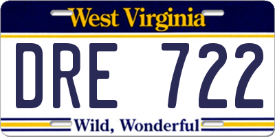 WV license plate DRE722