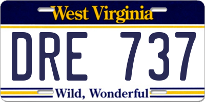 WV license plate DRE737