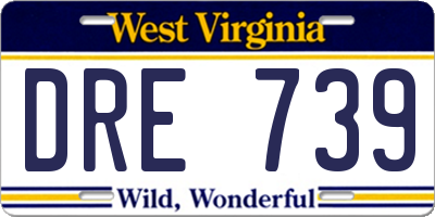 WV license plate DRE739