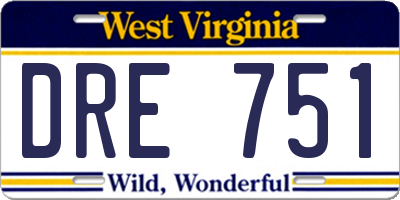 WV license plate DRE751