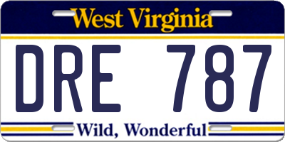 WV license plate DRE787