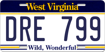 WV license plate DRE799