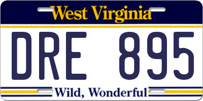 WV license plate DRE895