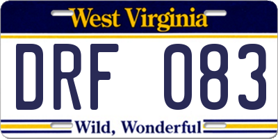 WV license plate DRF083