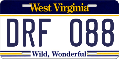 WV license plate DRF088