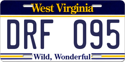 WV license plate DRF095