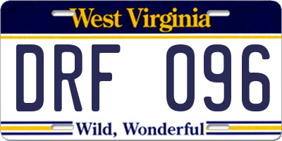 WV license plate DRF096