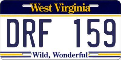WV license plate DRF159